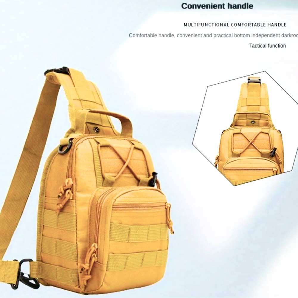 New - Tactical - Large Capacity - Khaki - Multifunctional Sling /Crossbody Bag
